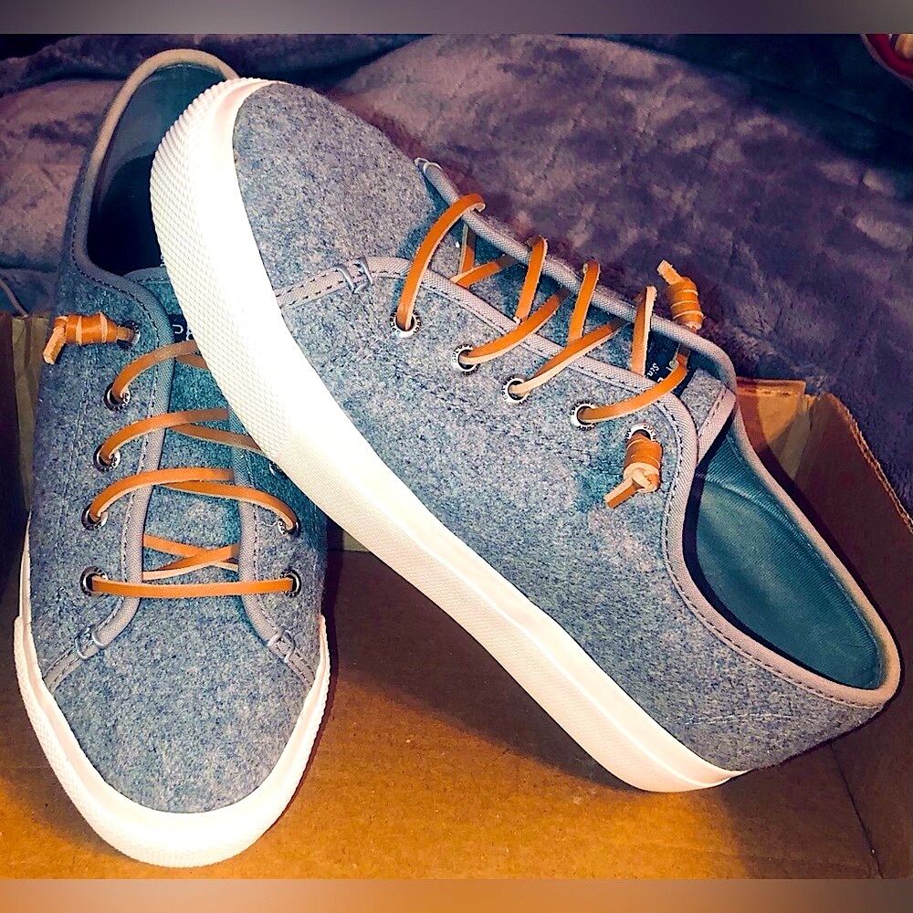 Sperry Platform Cliffside Sneakers Memory Foam Women’s Size 8 Grey Flannel